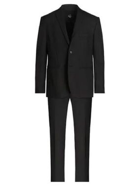 NWT Frankie Morello Cotton Blend Suit Business Wedding Black Sz 52